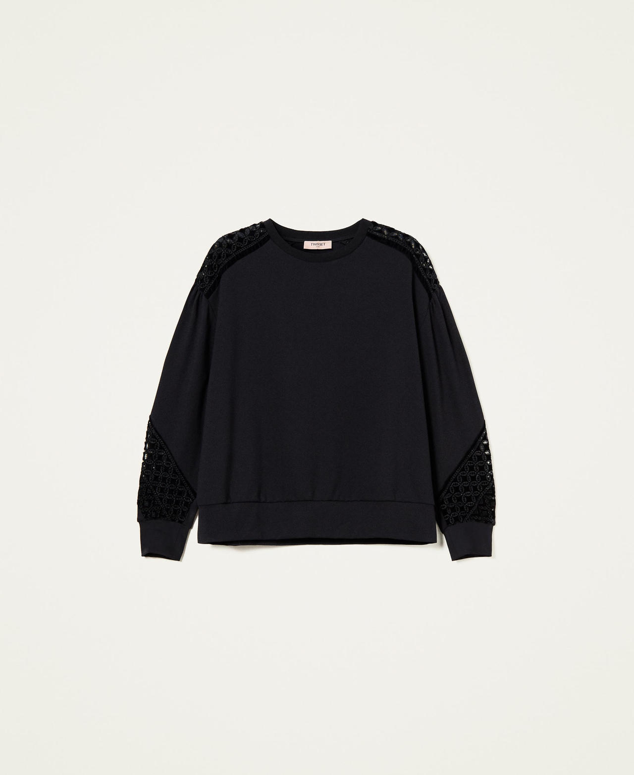 Sweatshirt with velvet embroidery