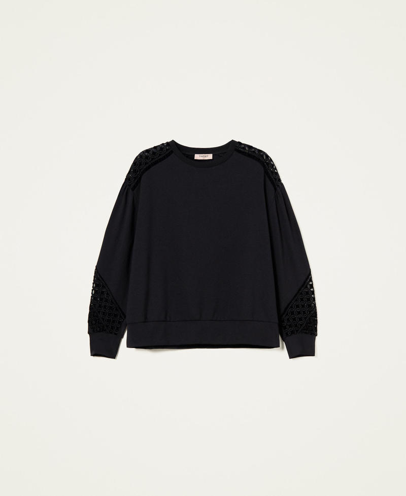 Sweatshirt with velvet embroidery