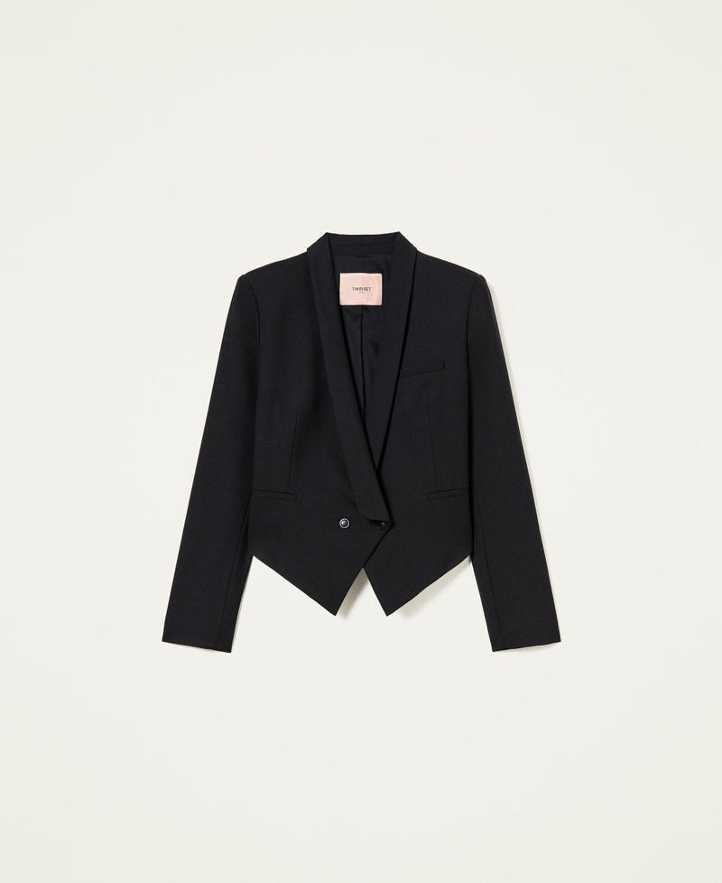 Wool blend twill Spencer jacket