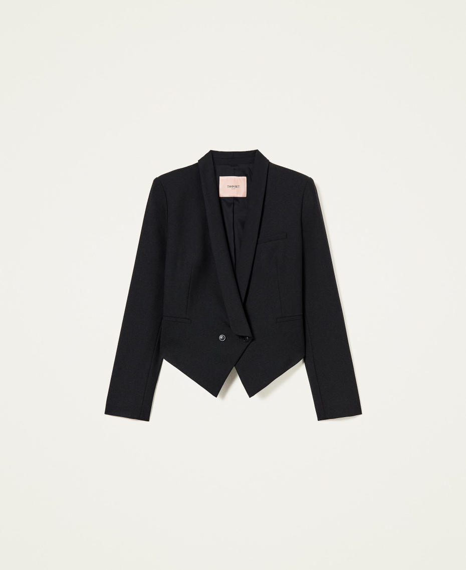 Wool blend twill Spencer jacket