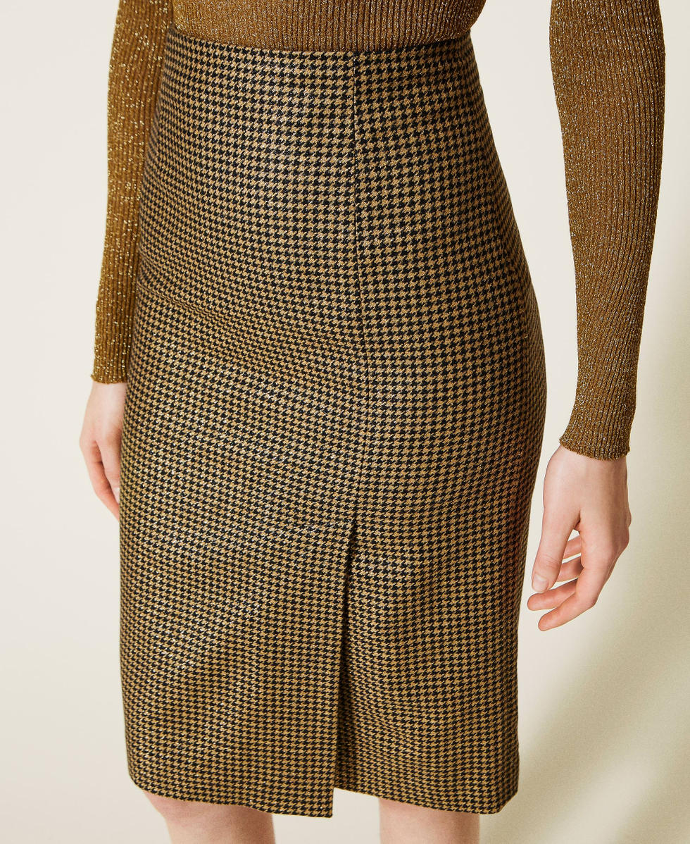 Houndstooth skirt with lurex
