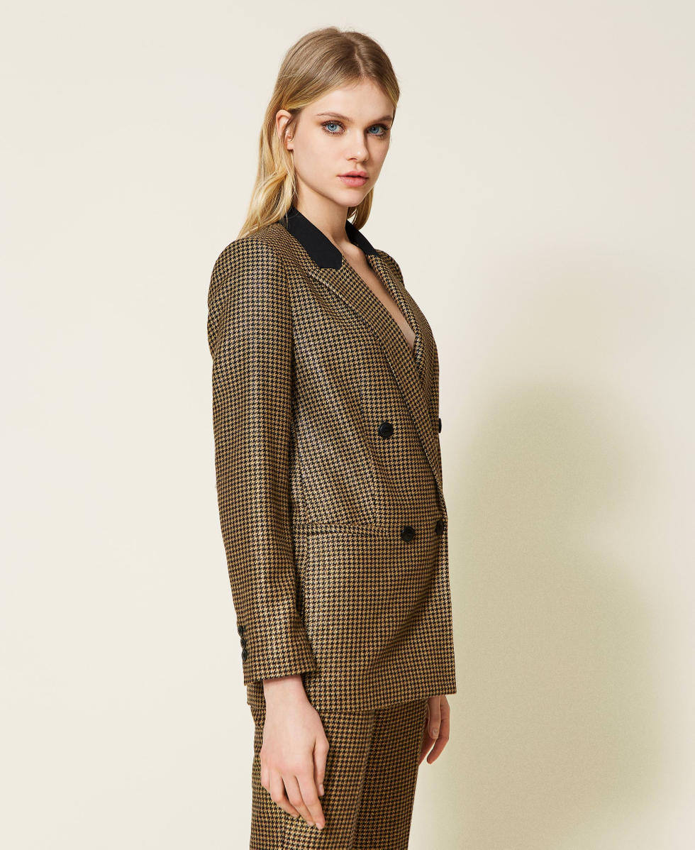 Houndstooth jacket with lurex