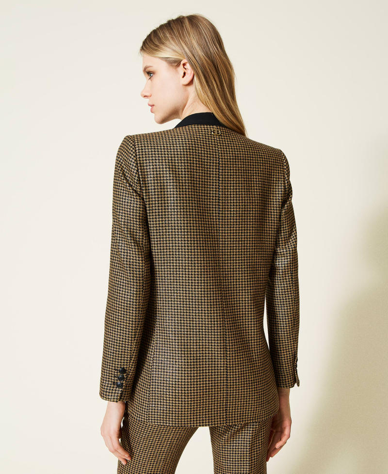 Houndstooth jacket with lurex Black / Gold Houndstooth Woman 222TT2317_07226_04