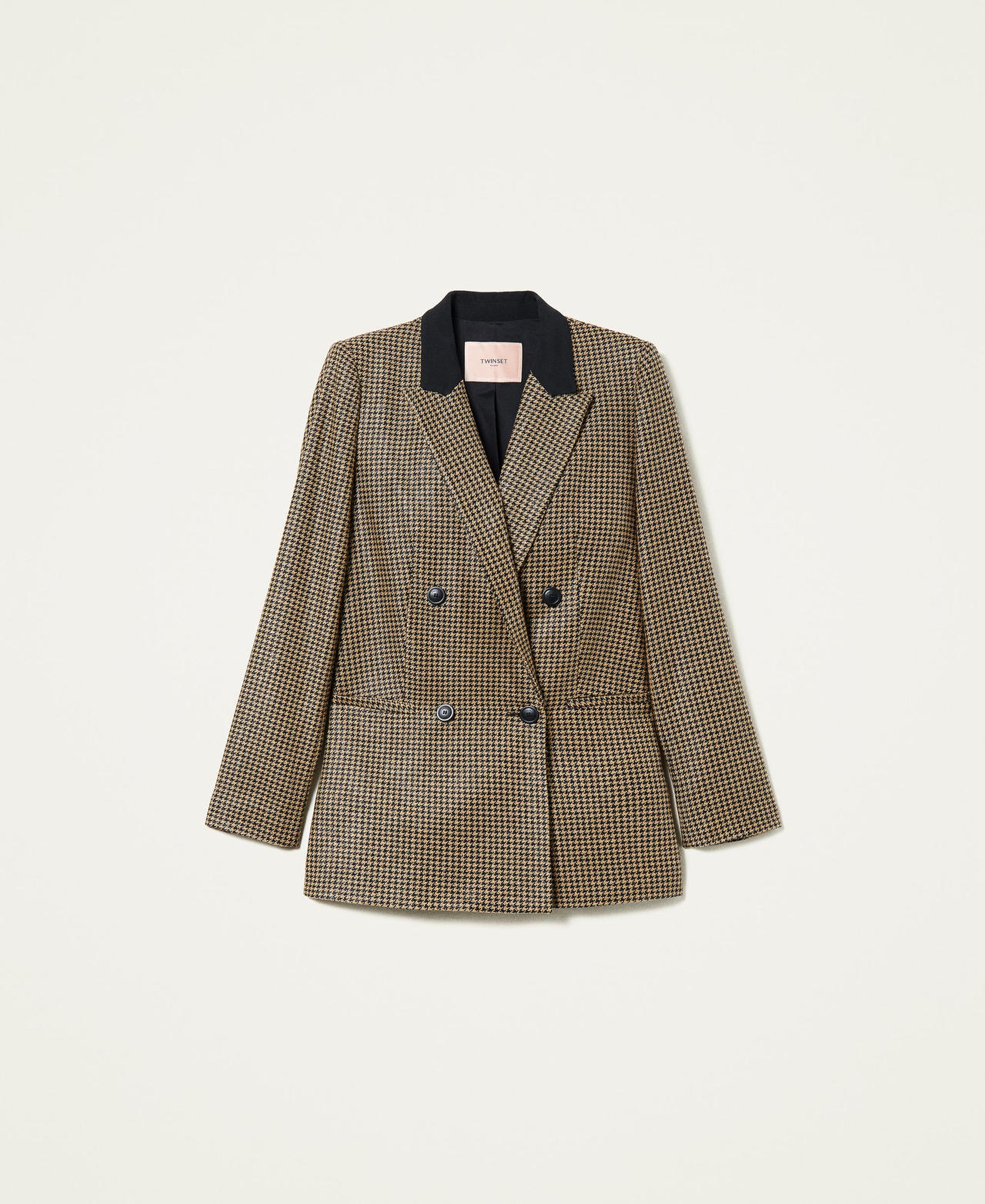 Houndstooth jacket with lurex