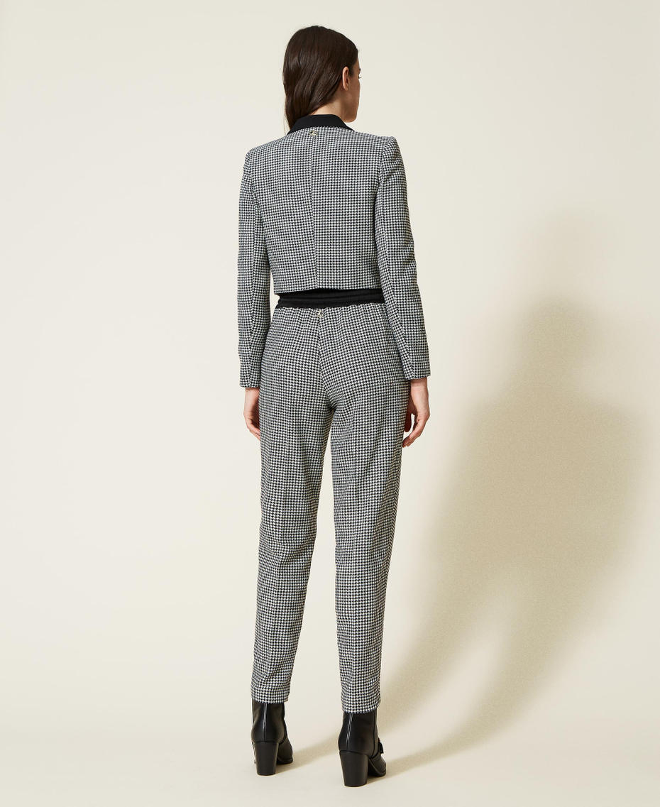 Wool blend houndstooth joggers