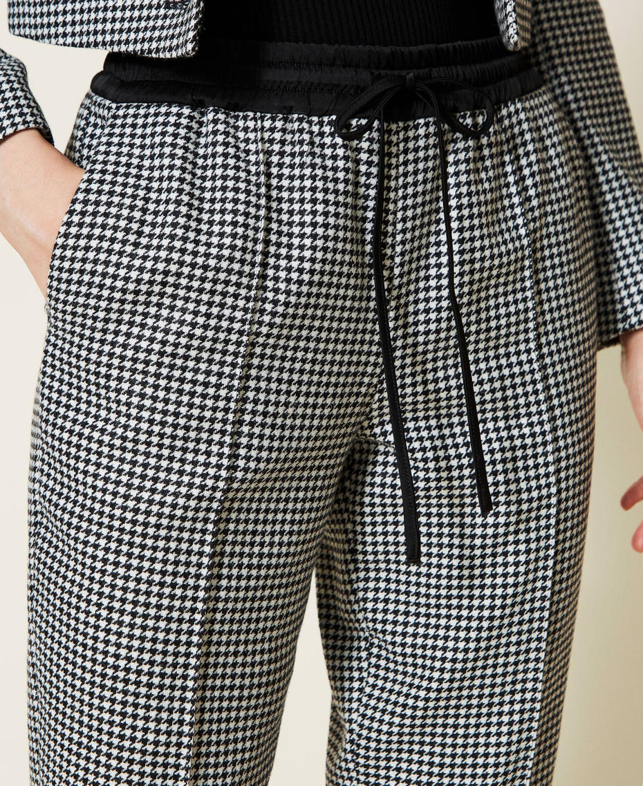 Wool blend houndstooth joggers