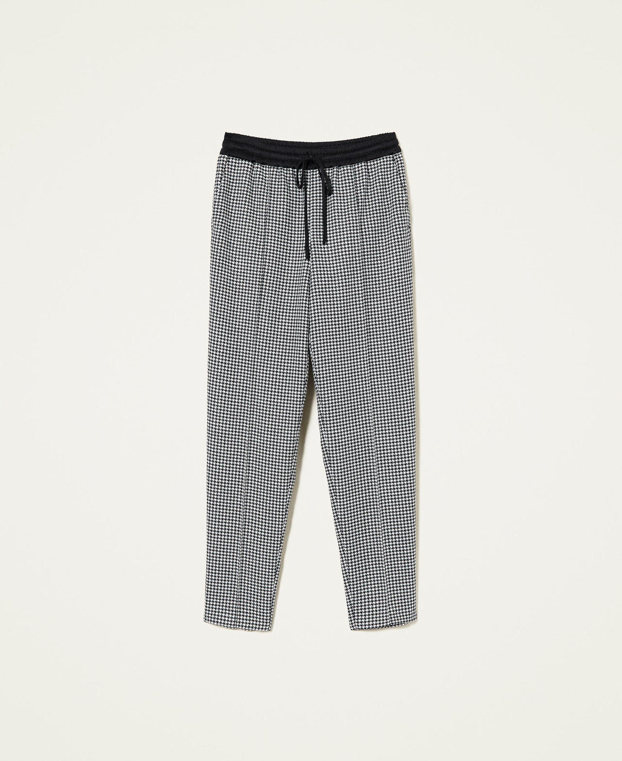 Wool blend houndstooth joggers