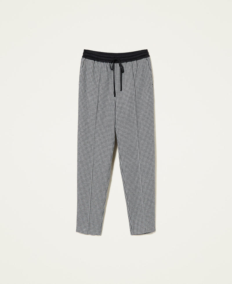Wool blend houndstooth joggers