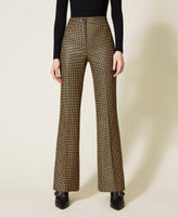 Pantaloni aderenti in jersey - Beige chiaro/pied-de-poule - DONNA | H&M IT