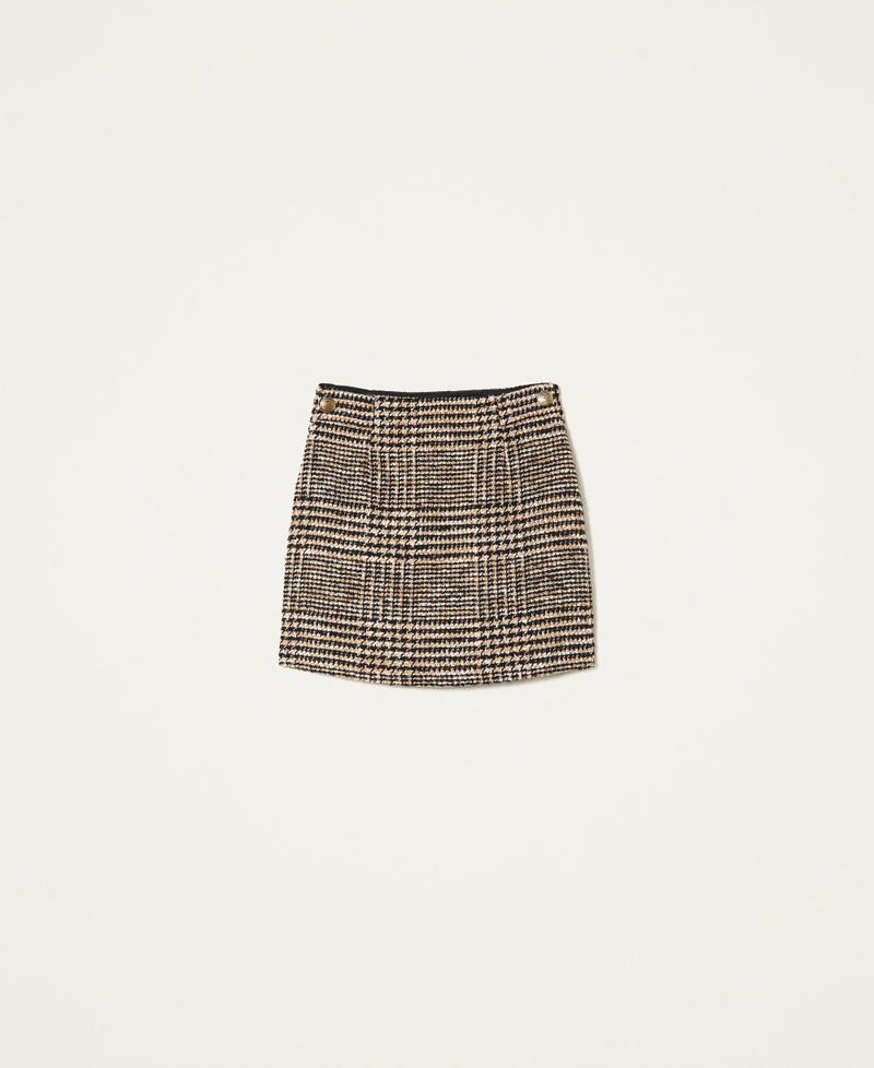 Glen plaid boucle miniskirt Woman Brown TWINSET Milano