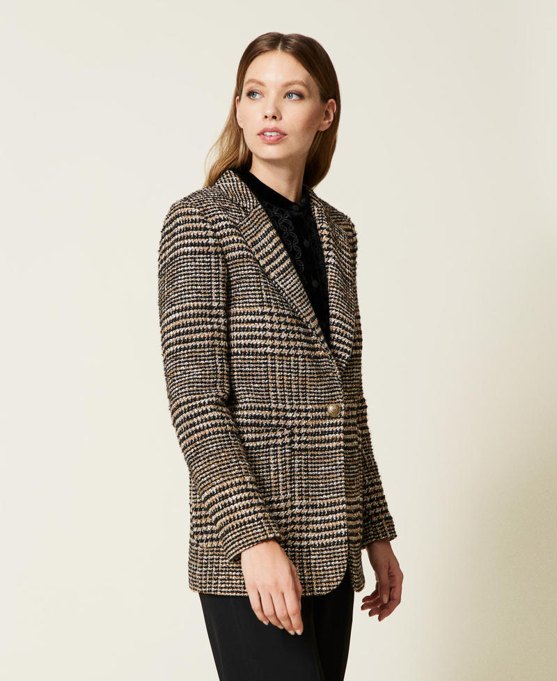 Glen plaid boucl&eacute; jacket