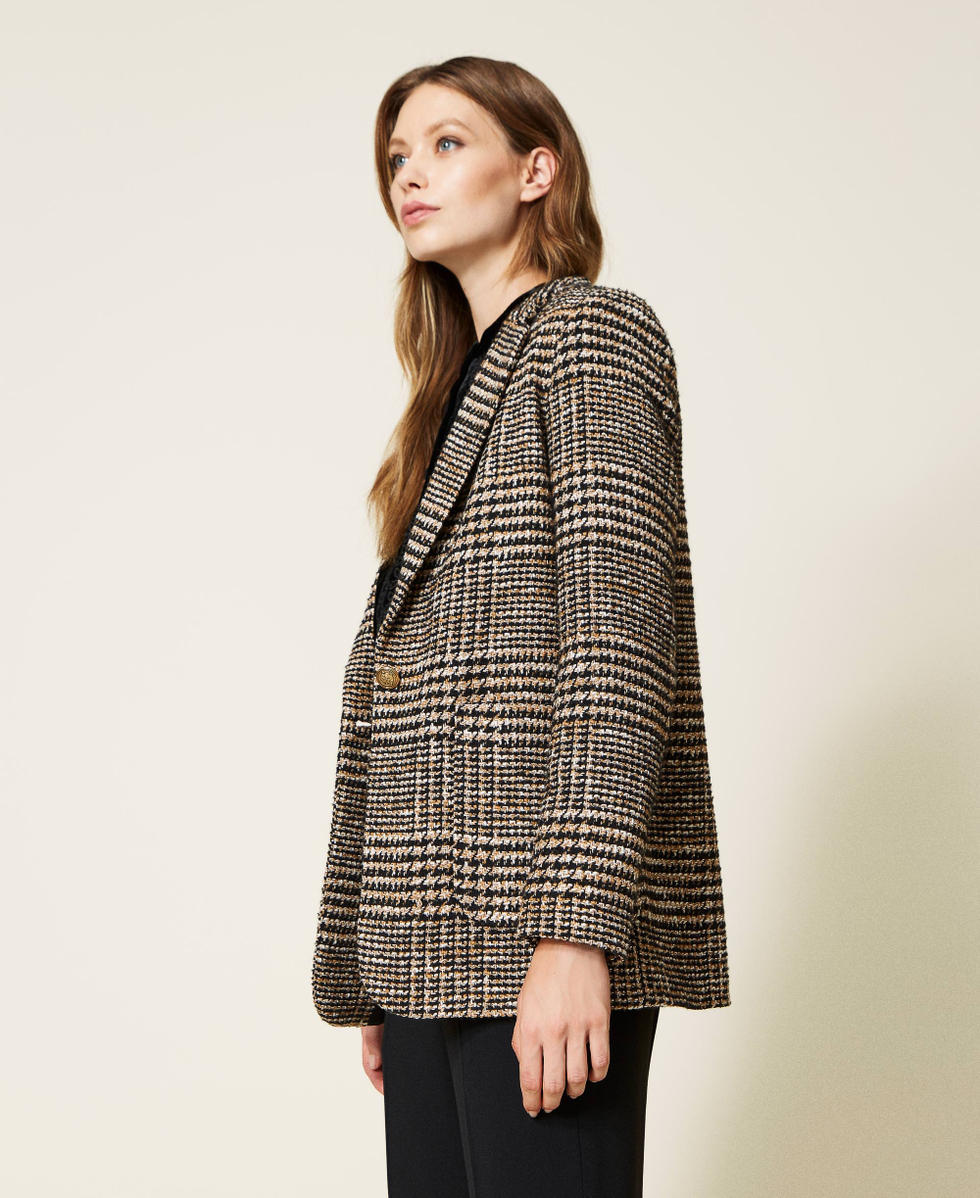 Glen plaid boucl&eacute; jacket