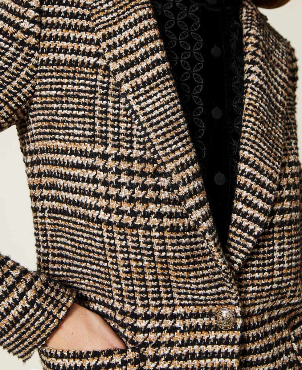 Glen plaid boucl&eacute; jacket