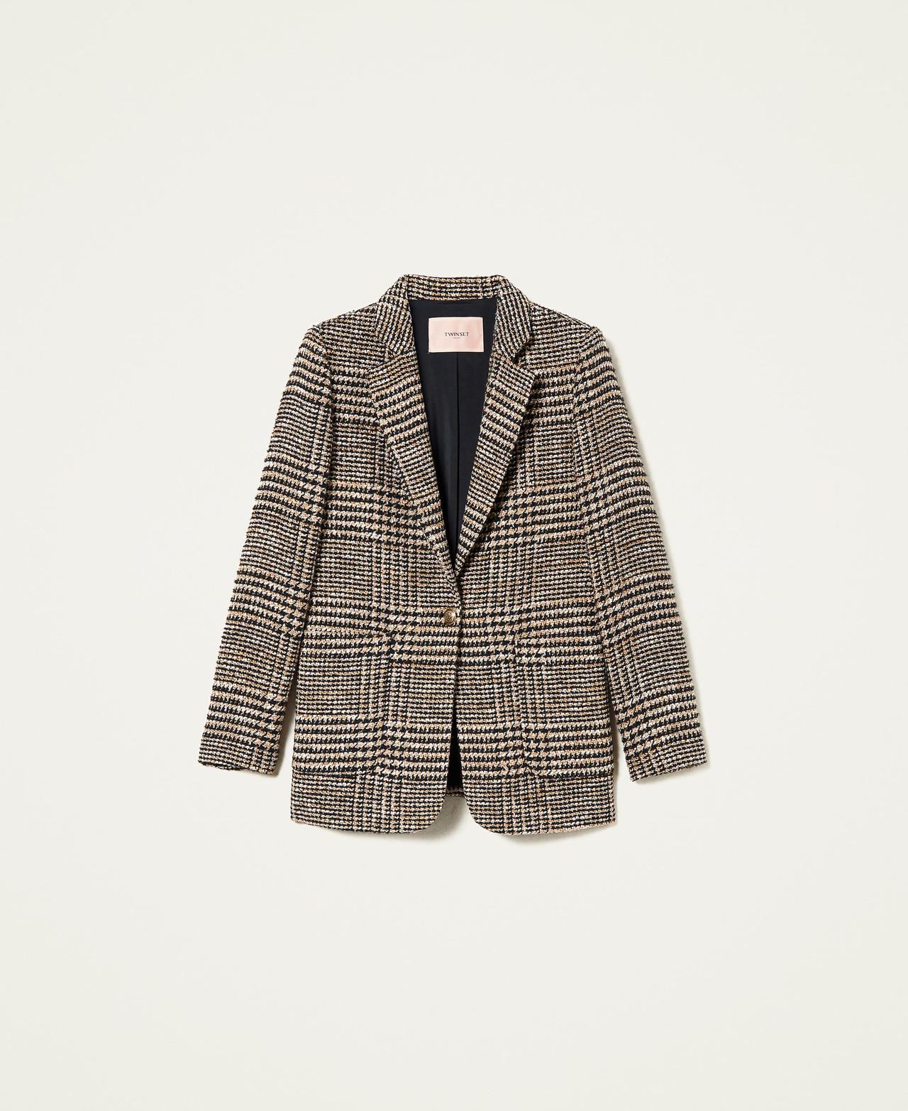 Glen plaid boucl&eacute; jacket
