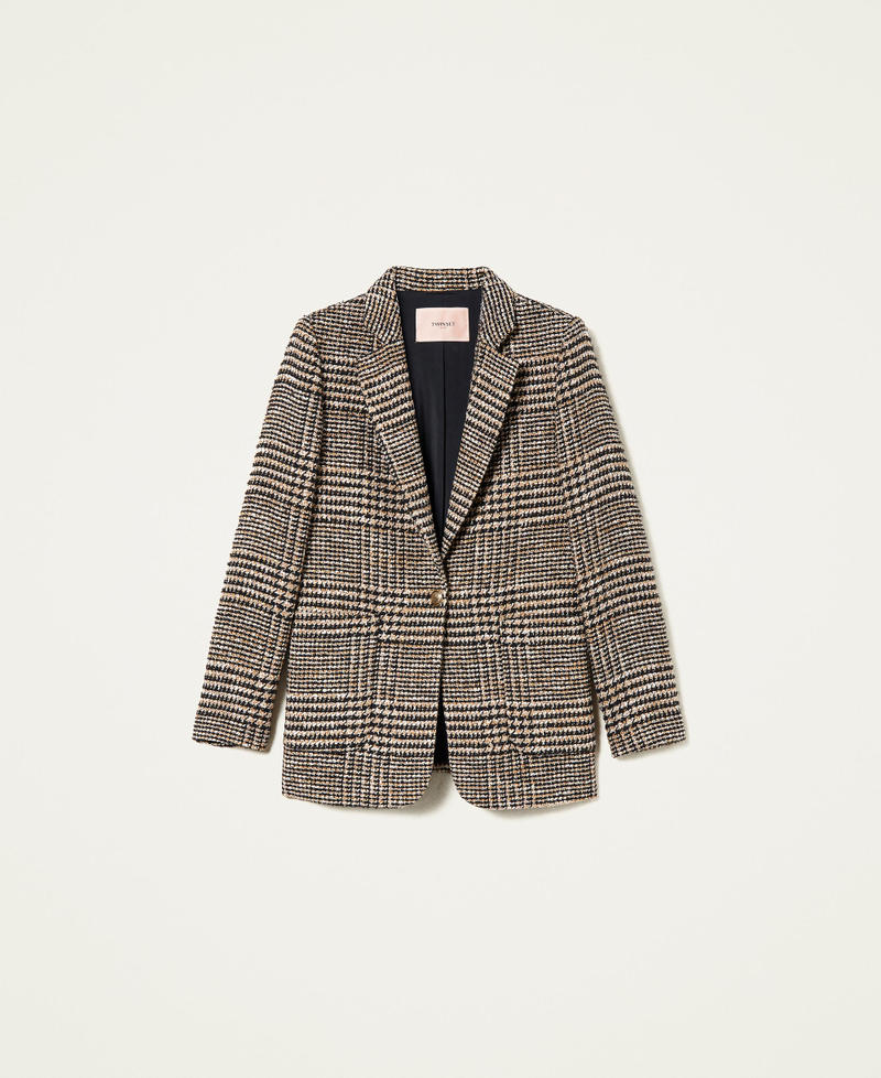 Glen plaid boucl&eacute; jacket