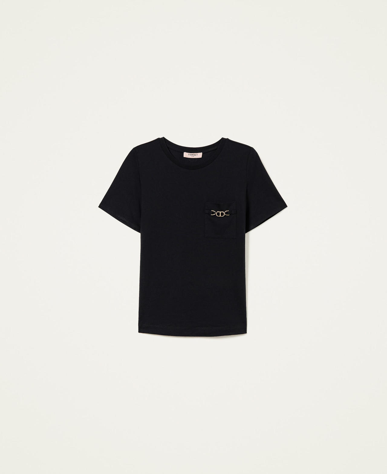 T-shirt with clasp and logo