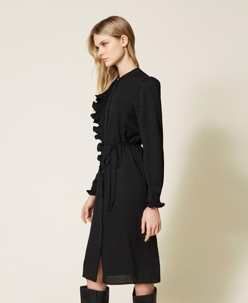 Robe chemisier en pied-de-poule