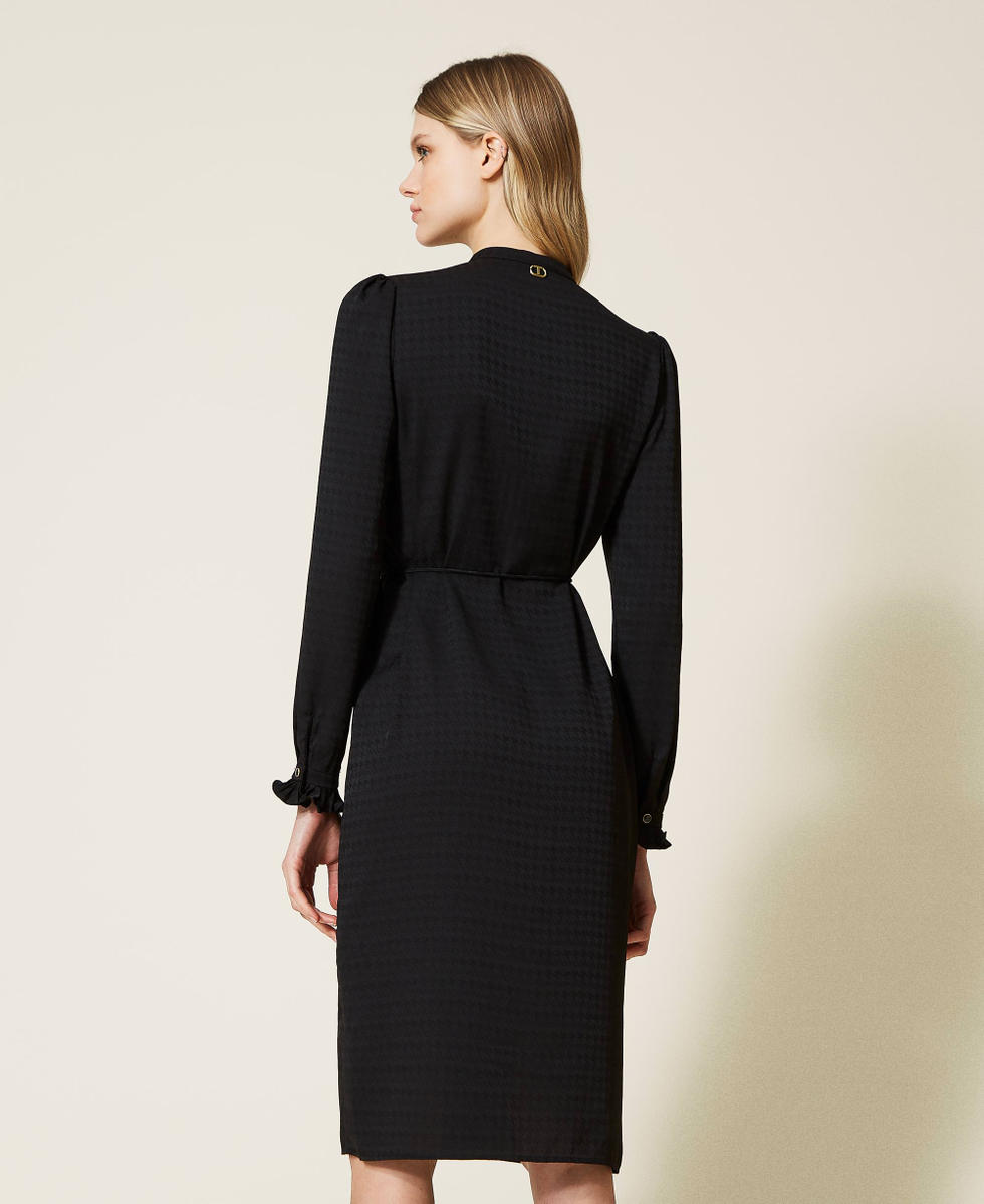 Robe chemisier en pied-de-poule