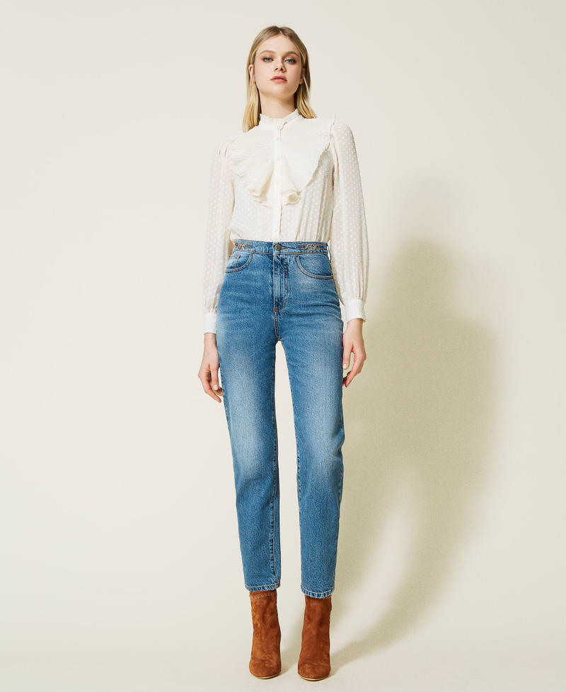 Regular jeans with clasps and logo Denim Woman 222TT2440_00078_02