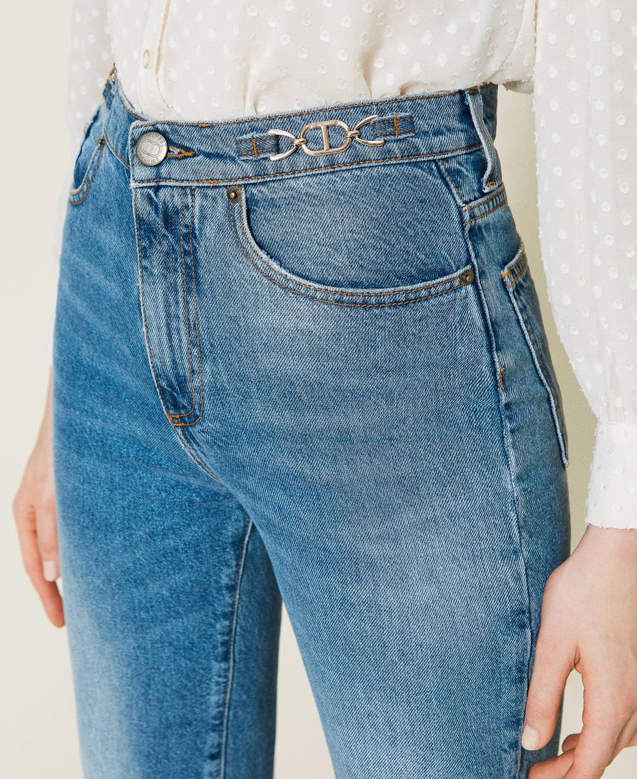 Regular jeans with clasps and logo Denim Woman 222TT2440_00078_05