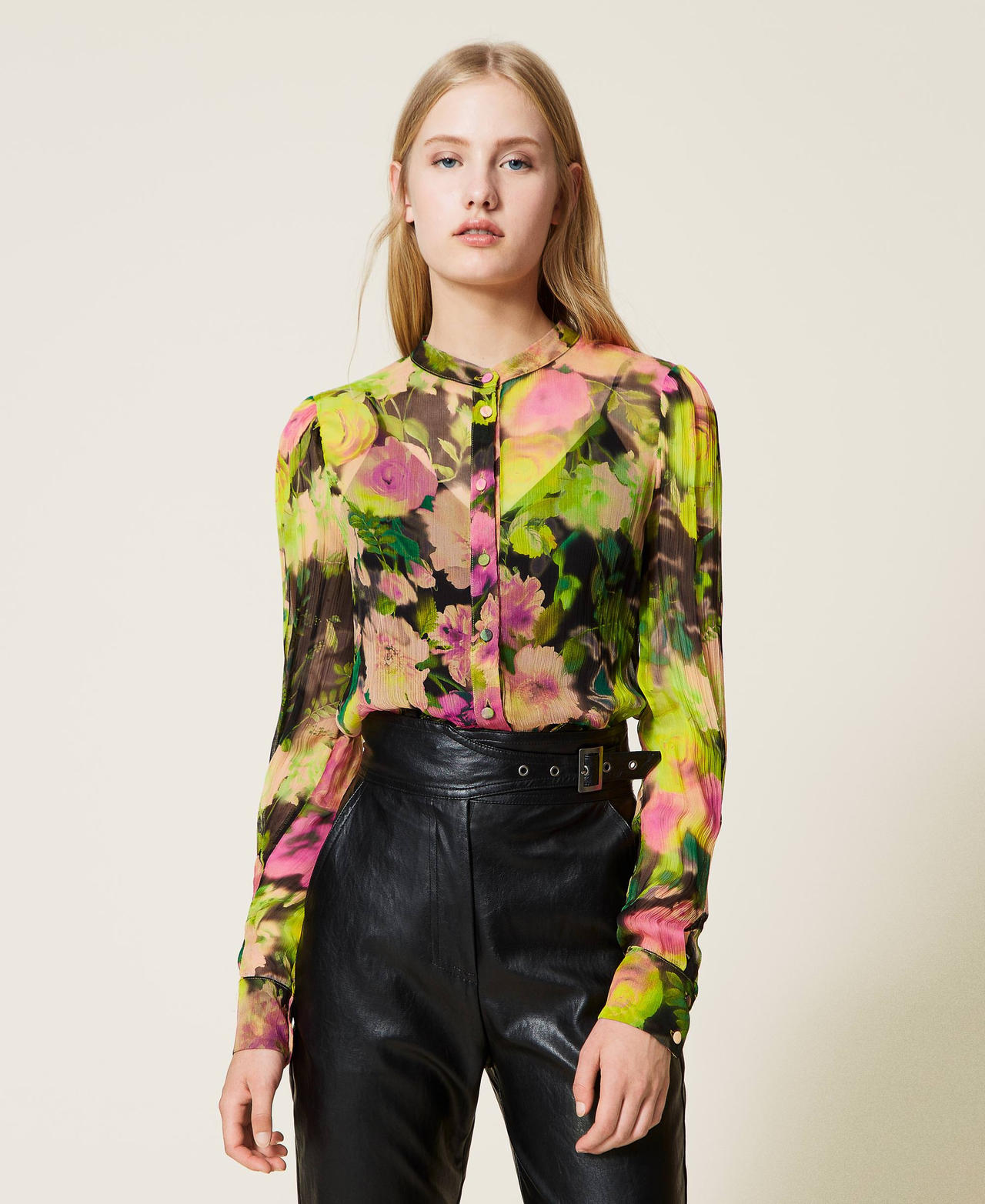 Floral creponne shirt