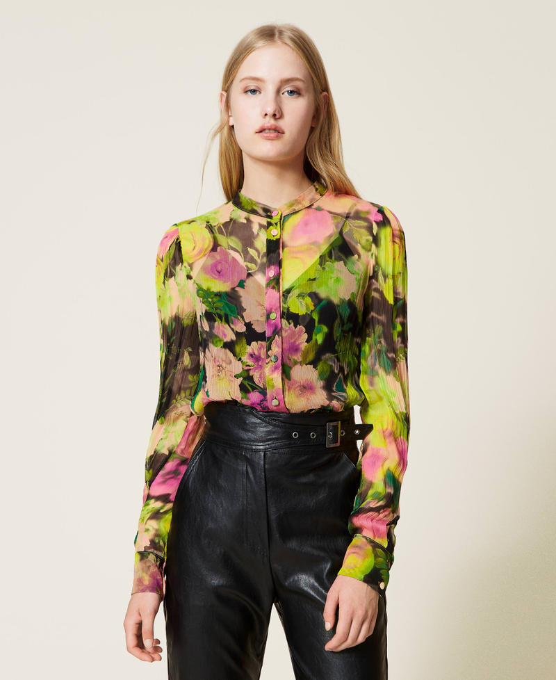 Floral creponne shirt