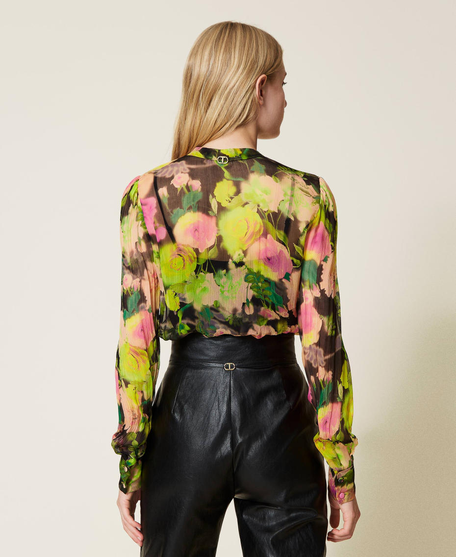 Floral creponne shirt