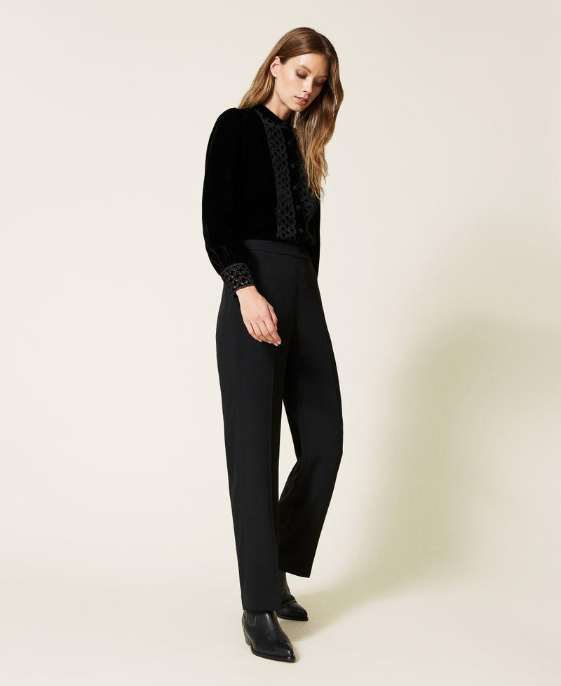 Cady trousers with elastic Black Woman 222TT2510-02