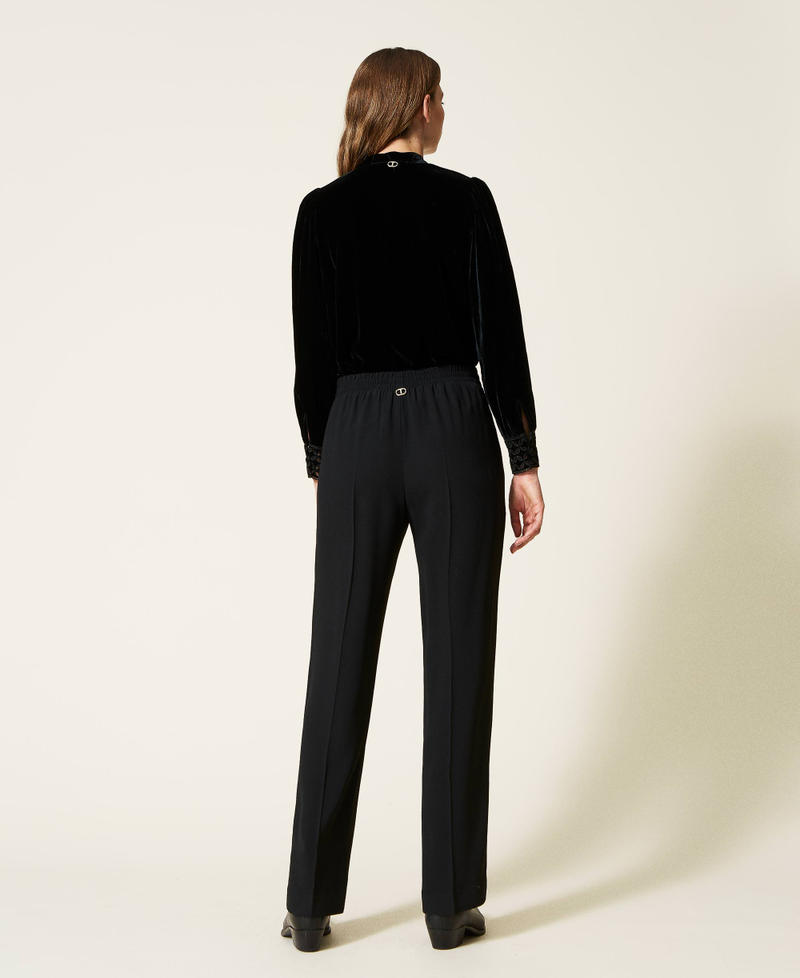 Cady trousers with elastic Black Woman 222TT2510_00006_03