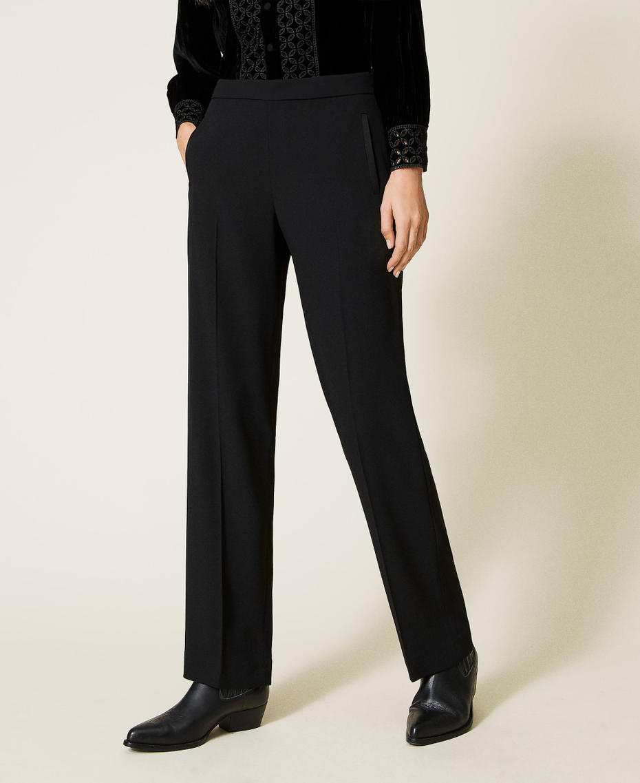 Cady trousers with elastic Black Woman 222TT2510-04
