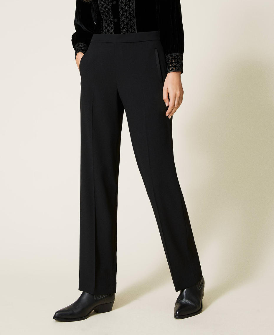 Cady trousers with elastic Black Woman 222TT2510_00006_04