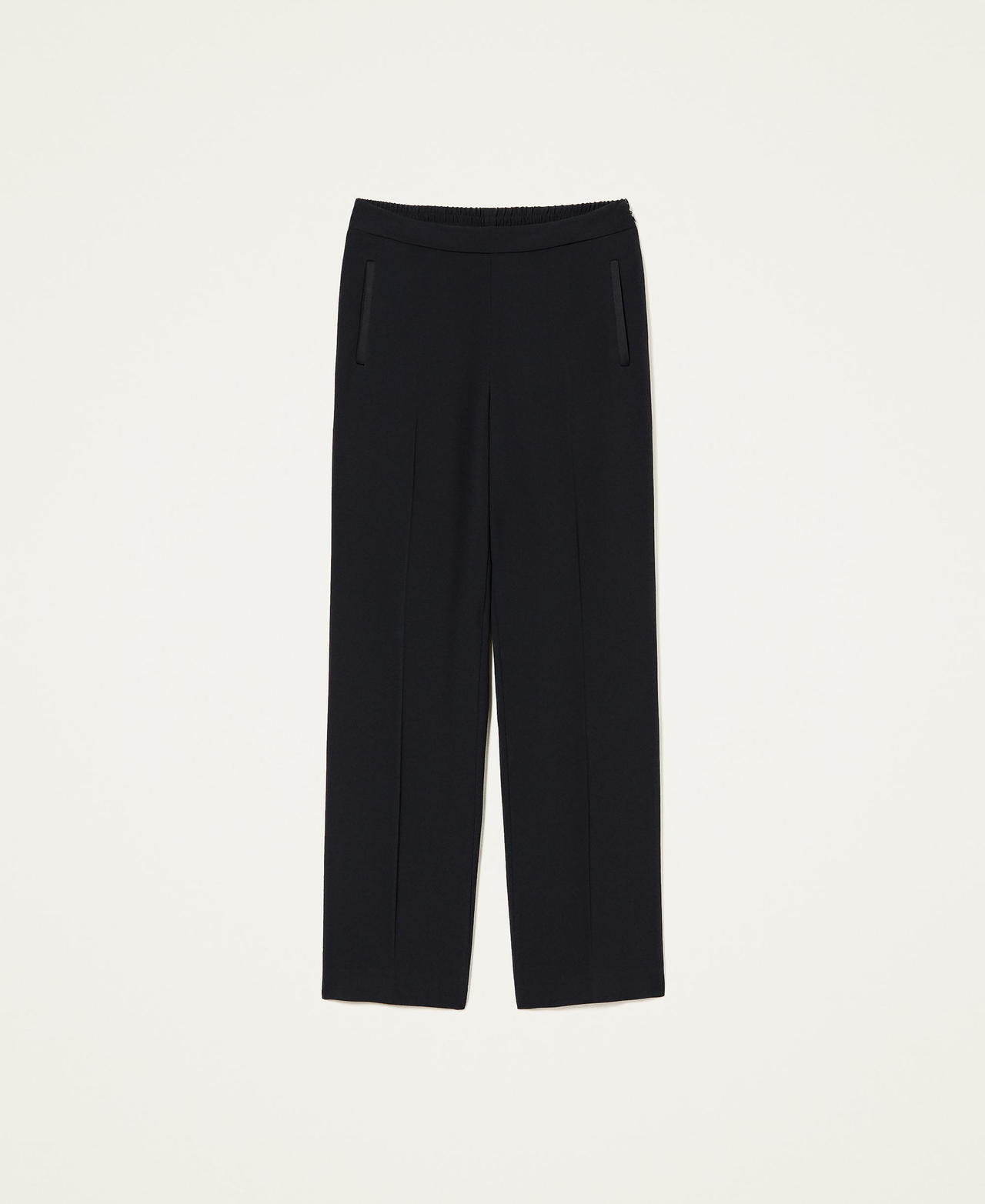 Cady trousers with elastic Black Woman 222TT2510_00006_0S