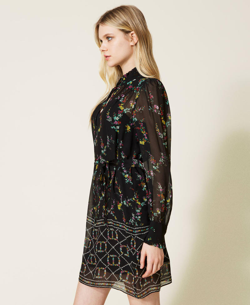 Robe tunique avec imprimé siglé floral