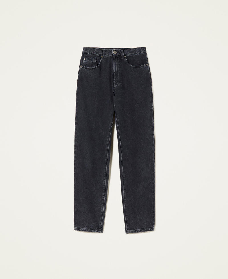 Классические джинсы с вышитым логотипом Черный Деним женщина 222TT2541-0S