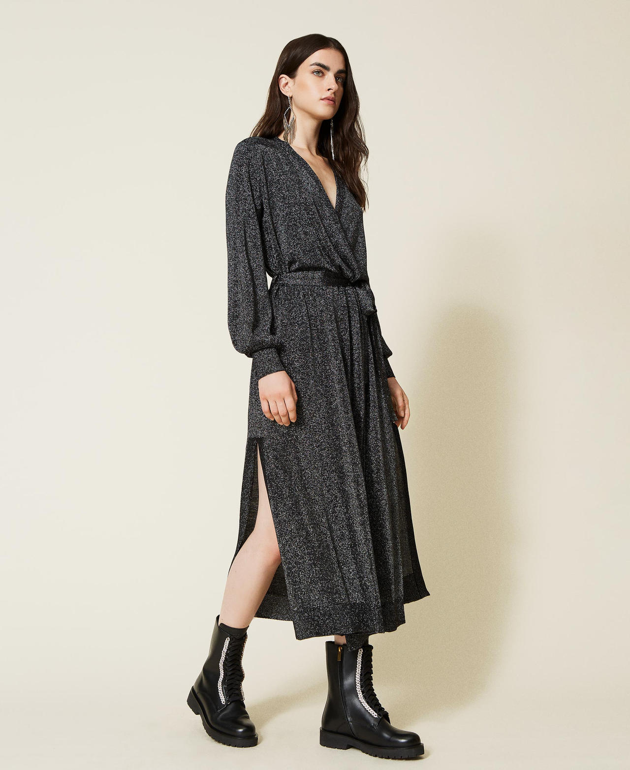 Long cardi-dress with belt