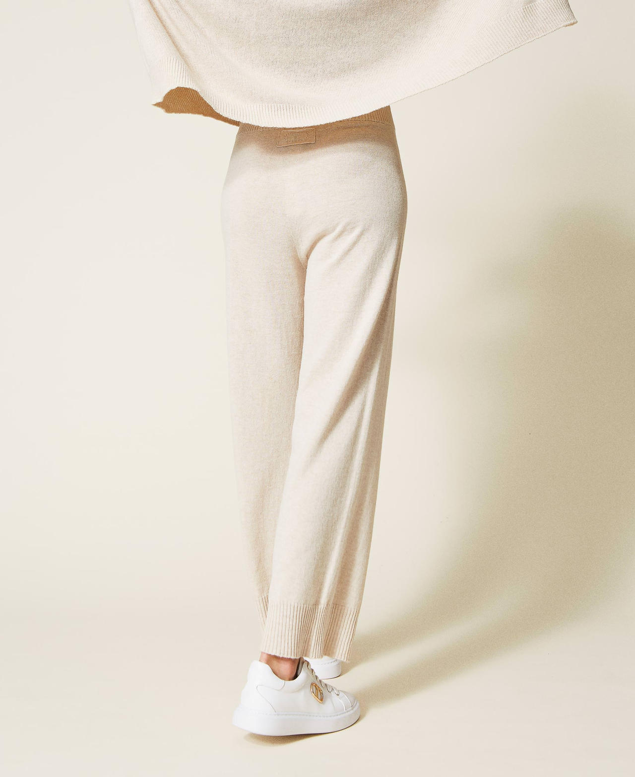 Treeblend yarn seamless trousers "Dunes Melange” Beige Woman 222TT3041-03