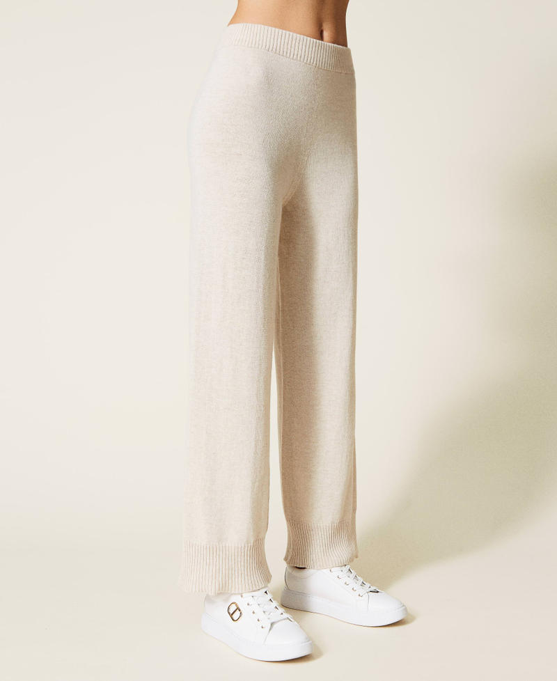 Treeblend yarn seamless trousers "Dunes Melange” Beige Woman 222TT3041-04