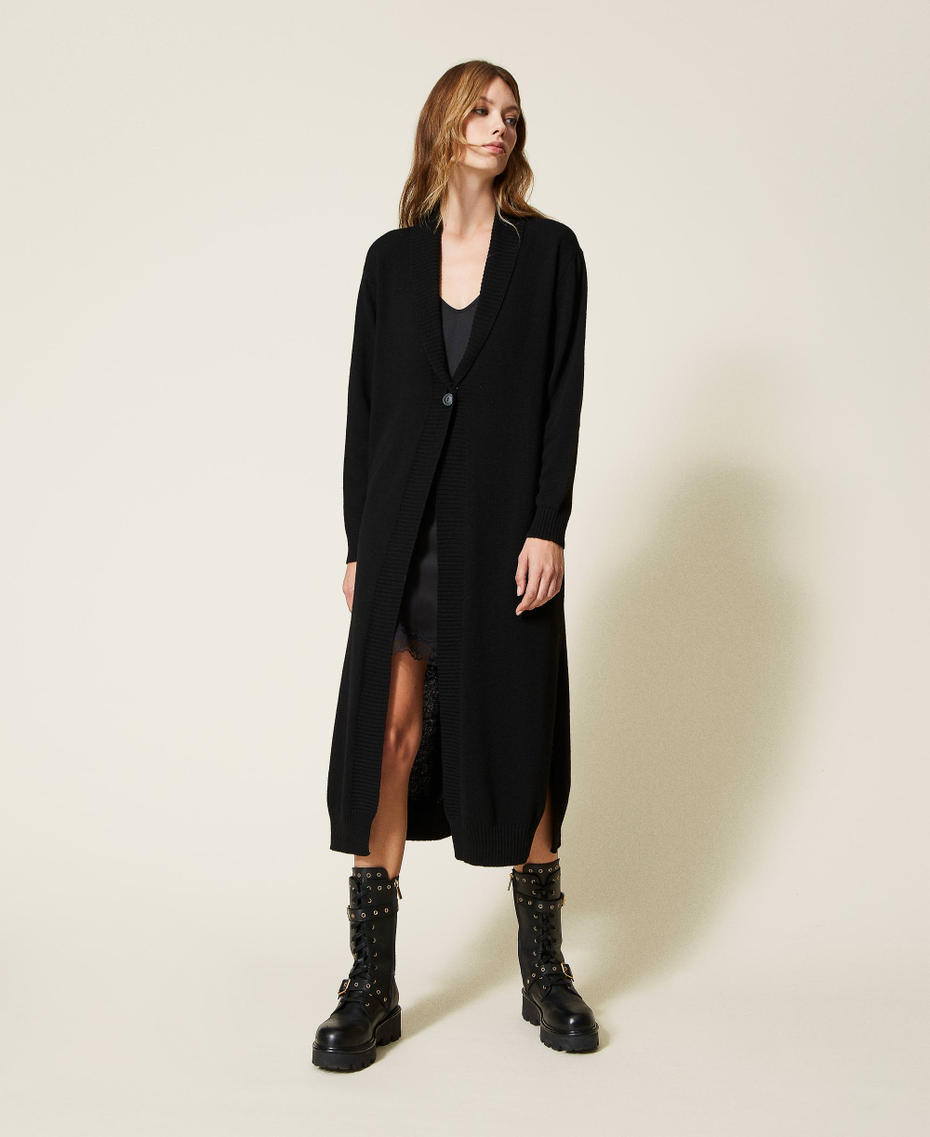 Treeblend yarn long cardigan