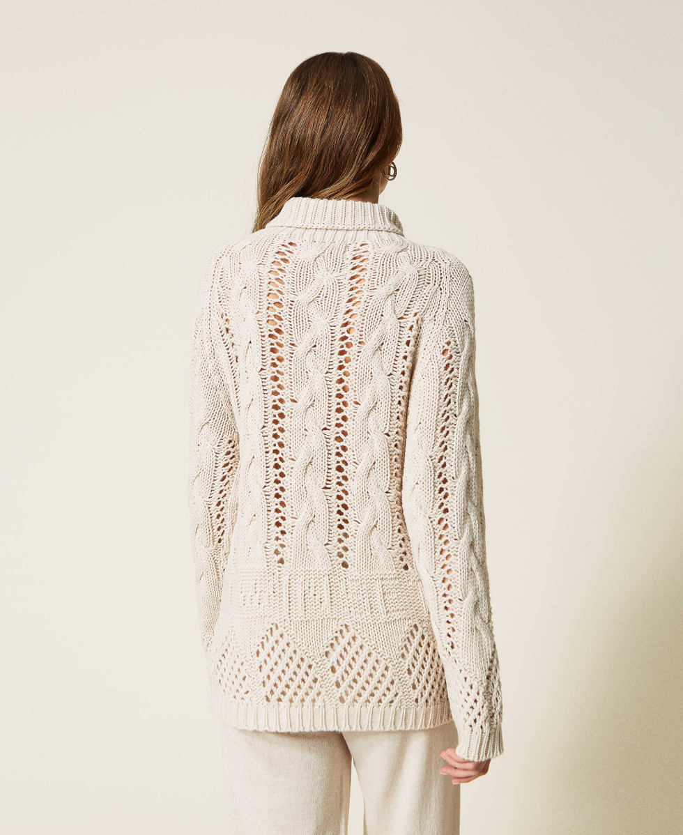 TWINSET 売れ筋商品|||ツインセット ニット&セーター アウター レディース Turtlenecks Beige LUXVEER Womens Oversized Turtleneck Sweaters Batwing Long