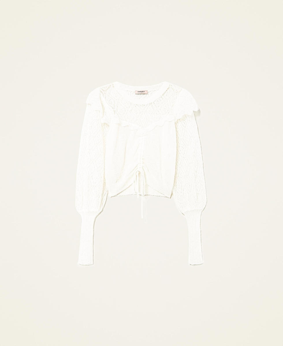 Pullover aus Mohairmischgarn mit Tunnelzug