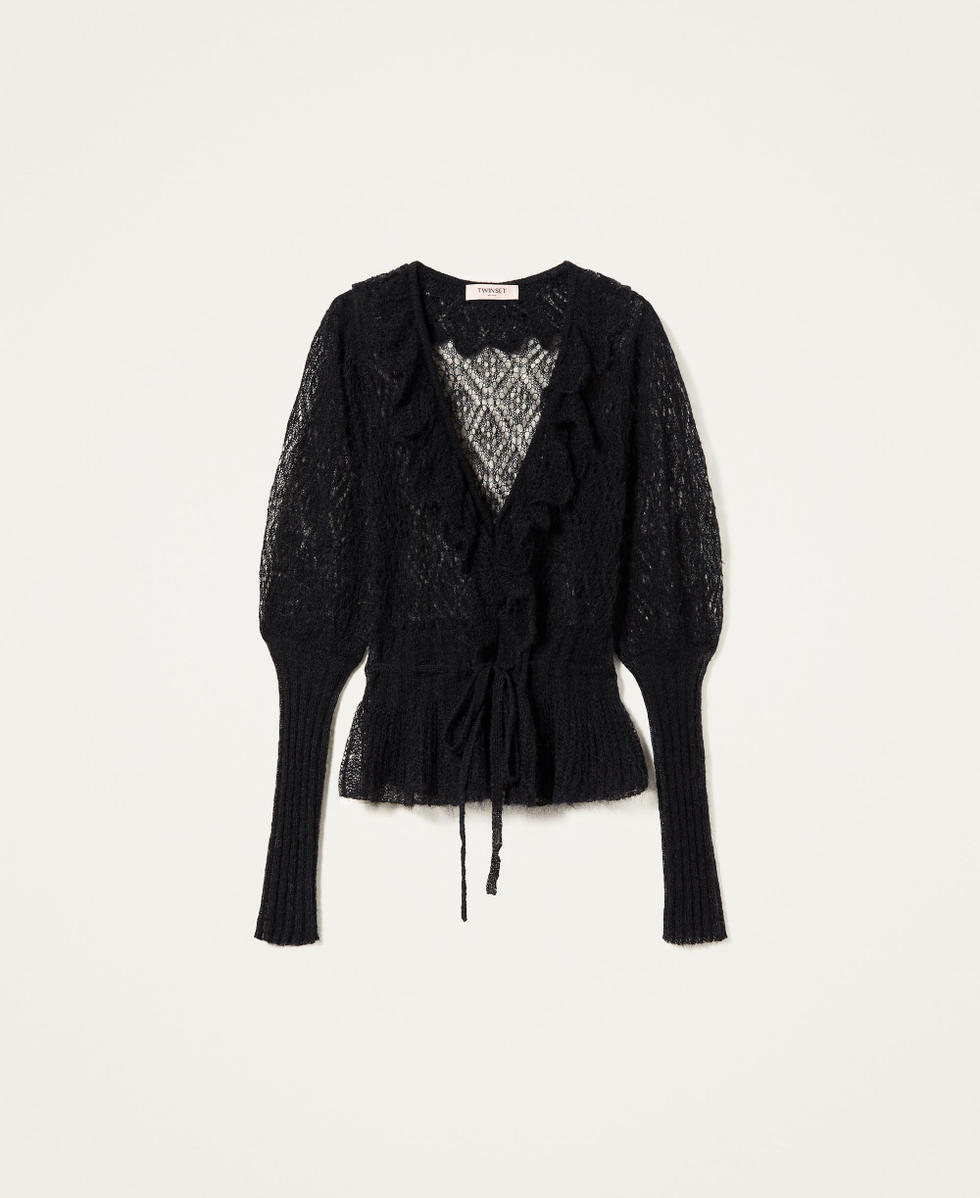 Long openwork knitted cardigan - Teen | MANGO Aruba
