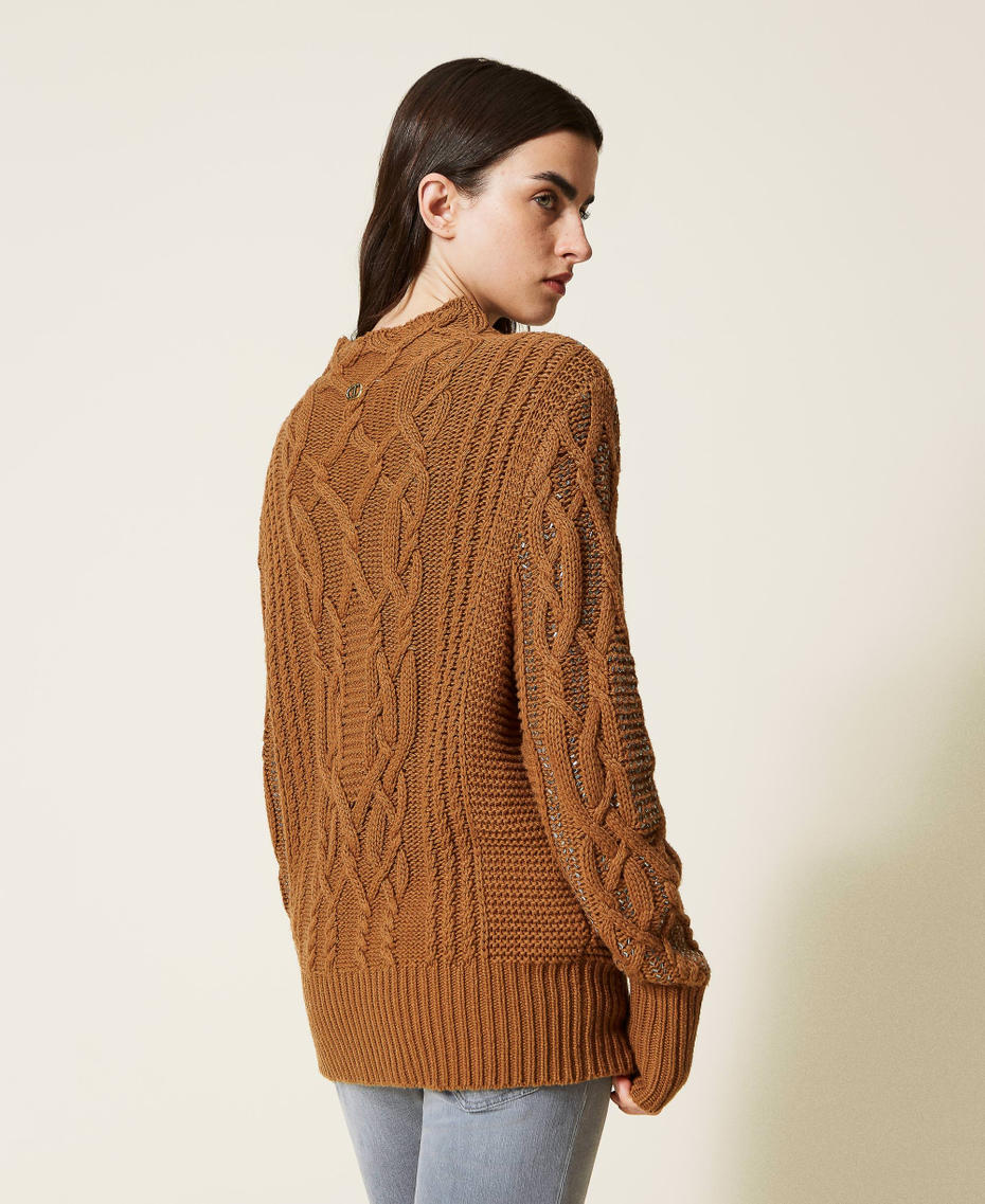 Maxi pull en laine mélangée avec strass
