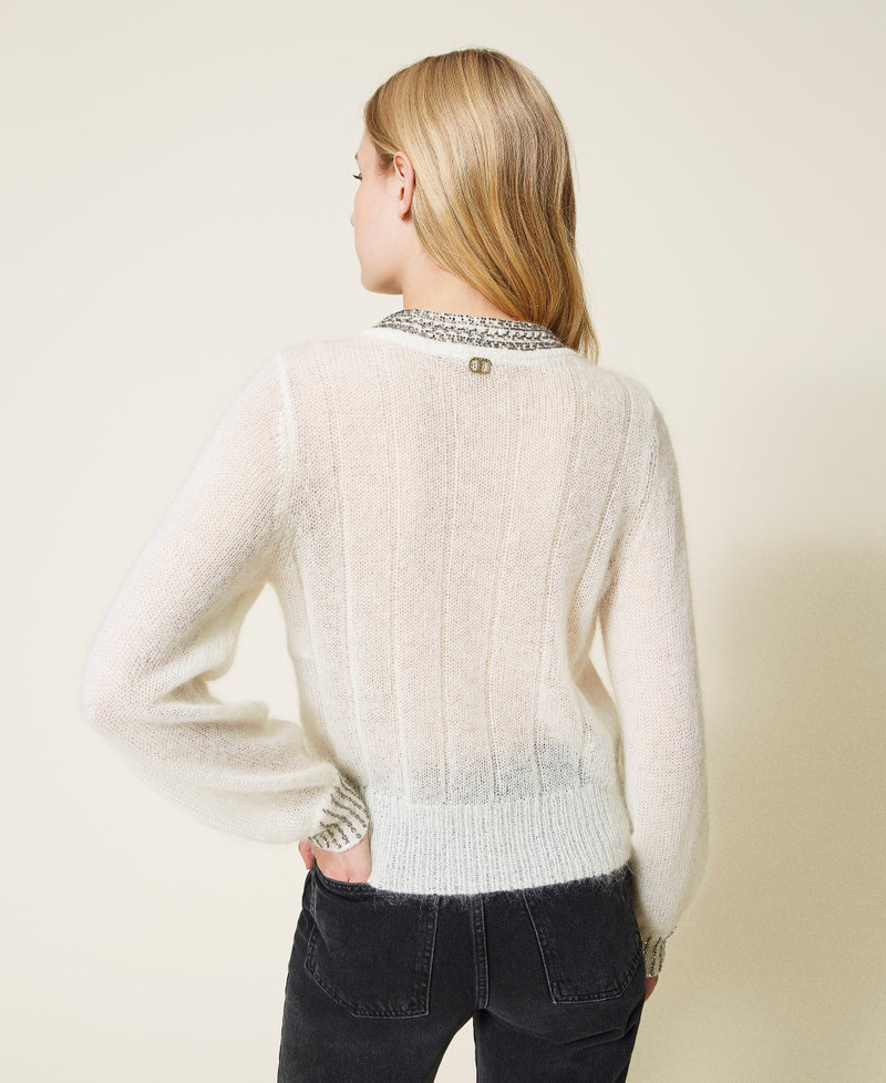 Mohair blend jumper with handmade embroidery