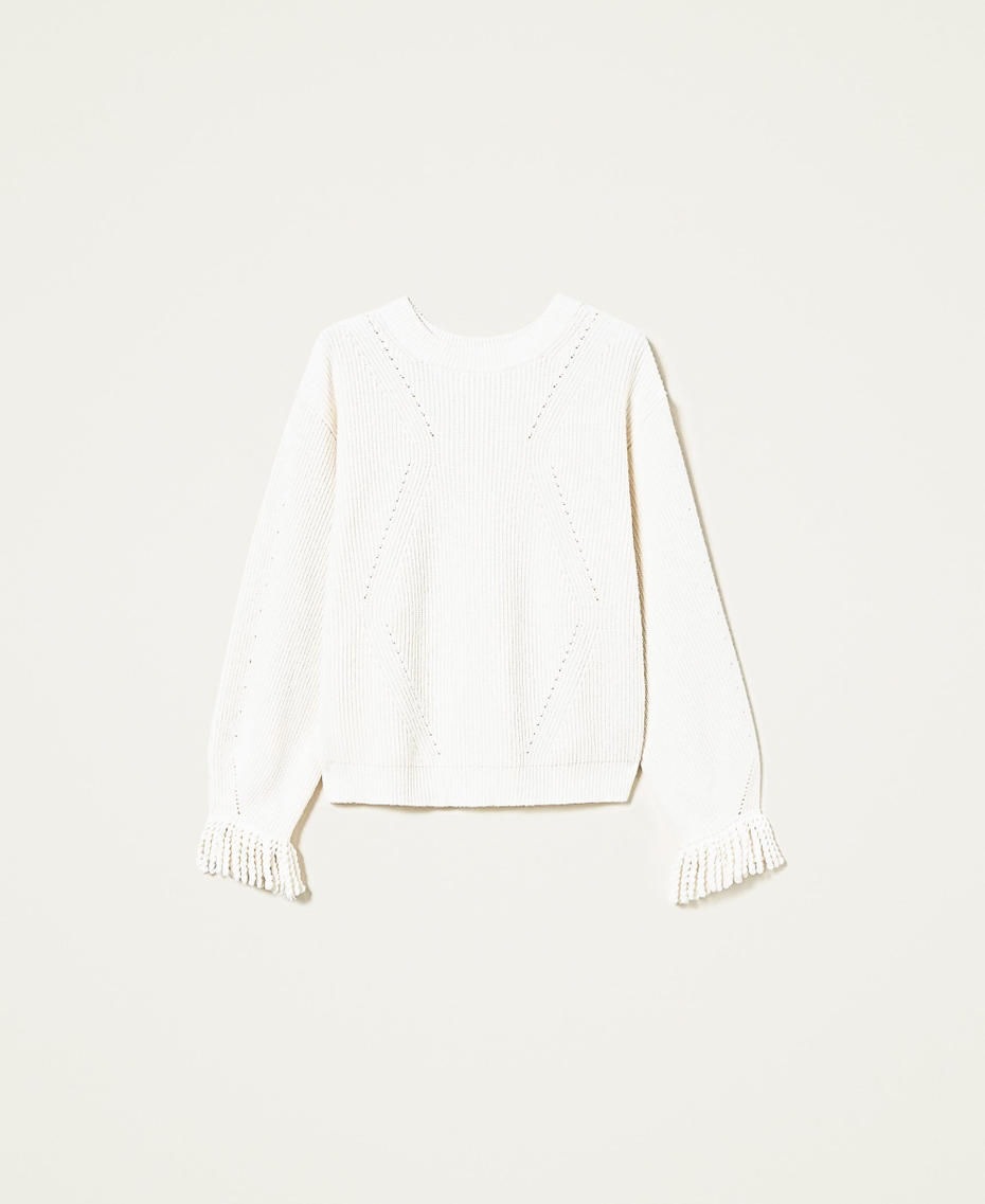 Jersey de mezcla de lana con flecos