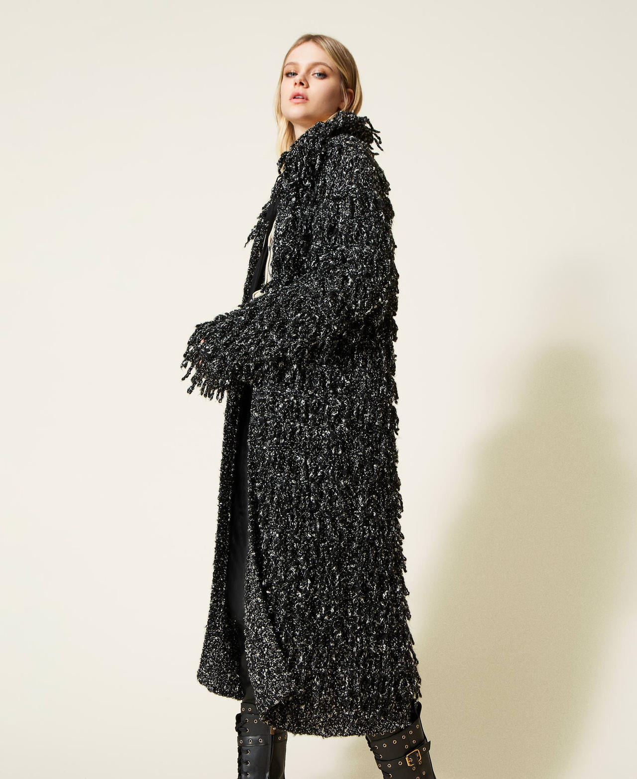 Cardigan Teddy Fringing Noir 2502536 210