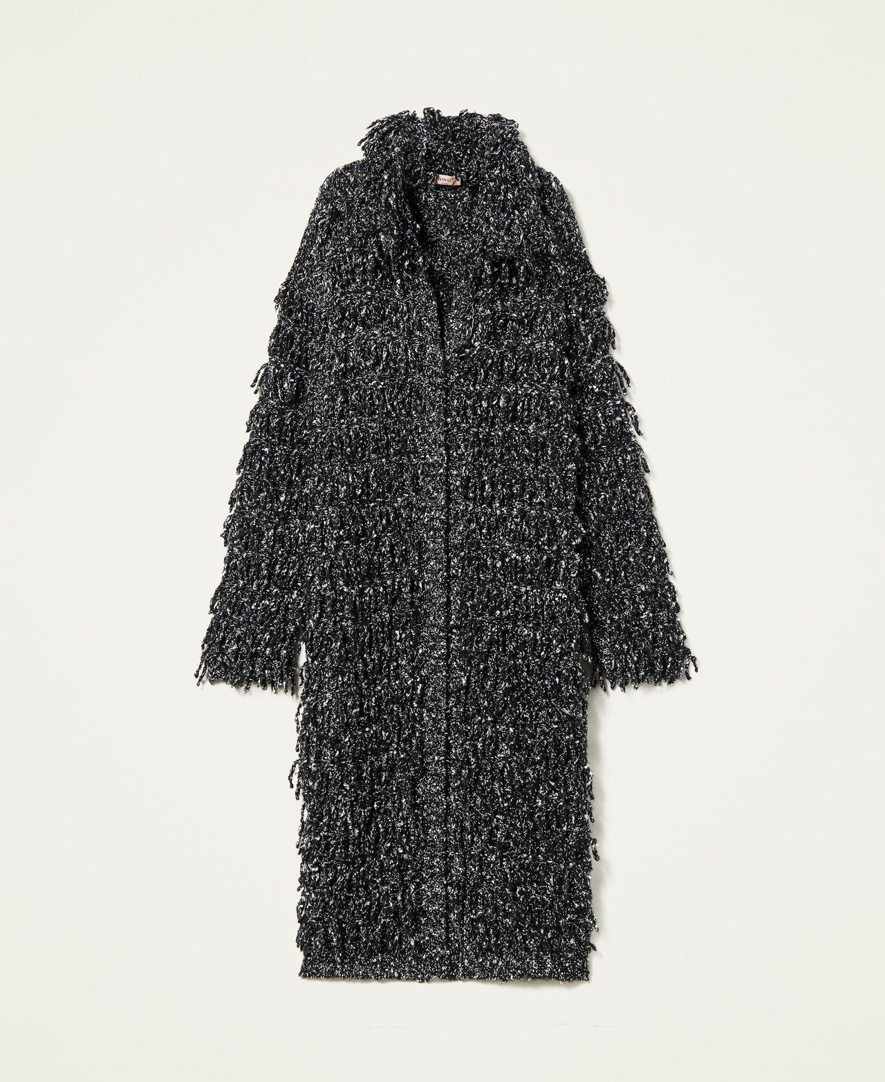 Langer Cardigan mit Fransen