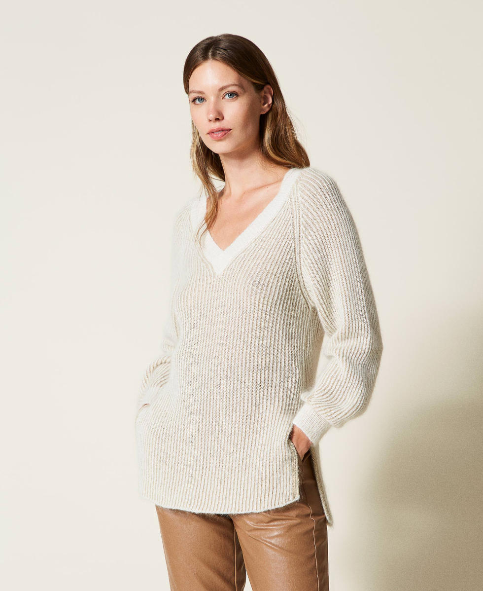Mohair blend jumper with lurex
