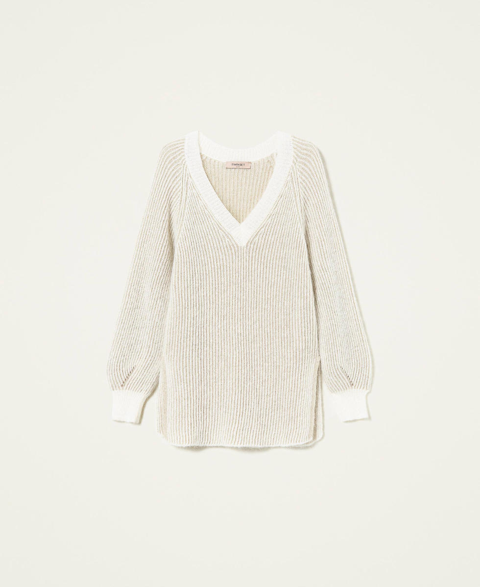 Mohair blend jumper with lurex