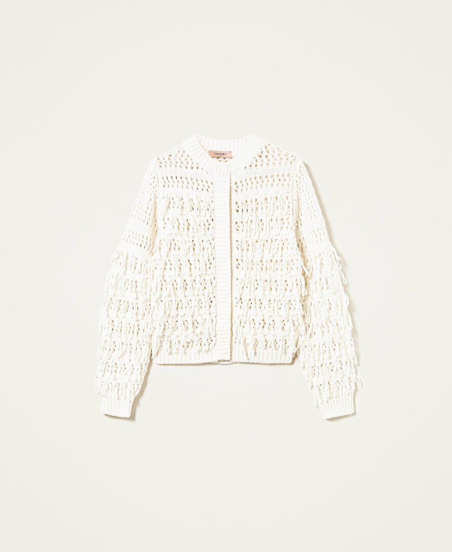 Wool blend jacket with fringes
