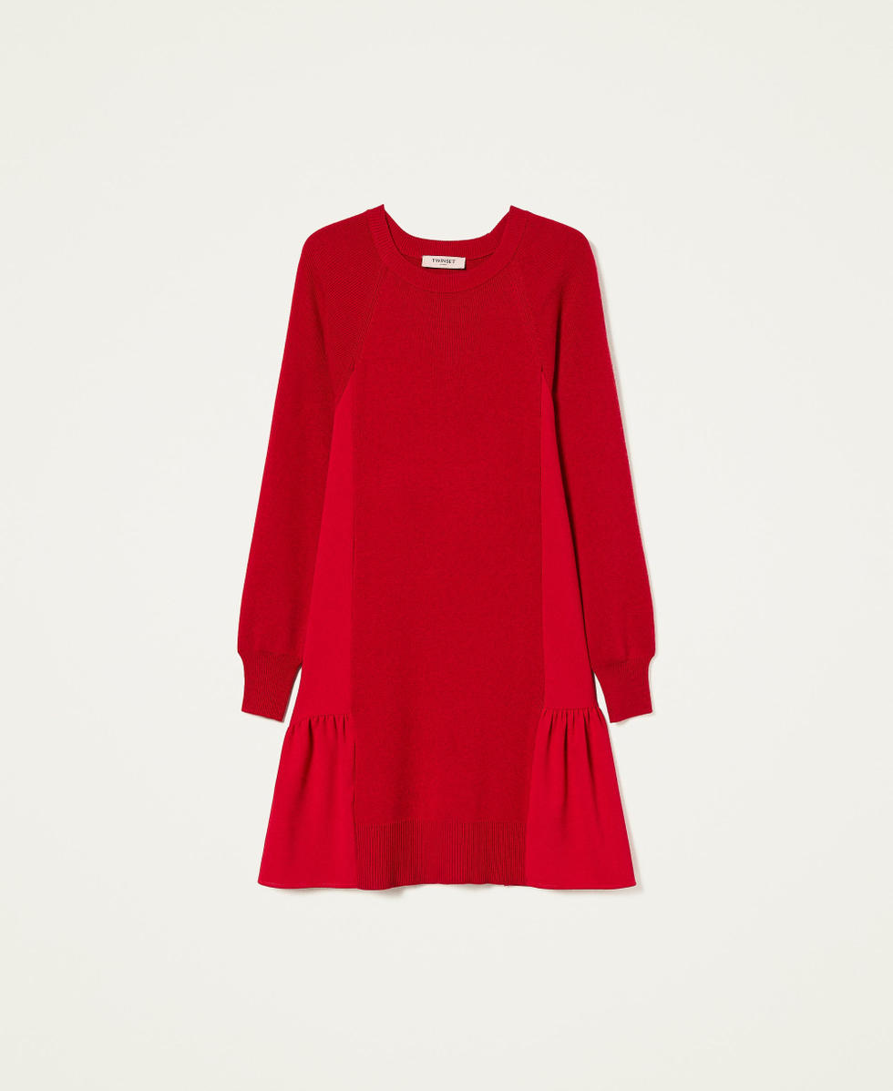 Short knit dress with inserts